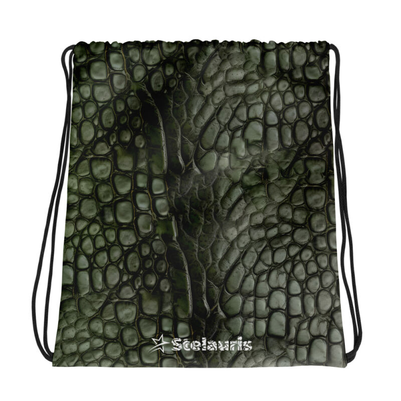 Alligator Print Drawstring Bag