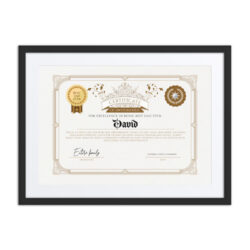 Best Dad Ever Certificate DAVID – Custom Framed Gift for dad Looking for the perfect way to celebrate the best dad ever?