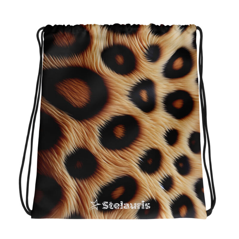 Leopard Print Drawstring Bag