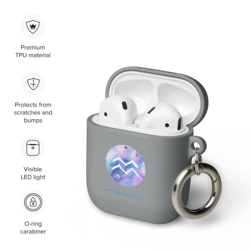 Rubber Case For Airpods® For Zodiac Sign Aquarius