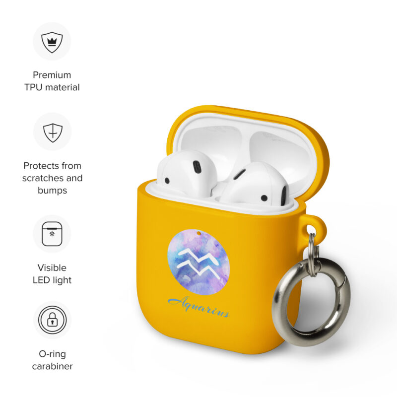 Rubber Case For Airpods® For Zodiac Sign Aquarius